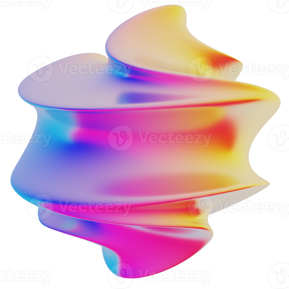 iridescence abstract shape 3D Illustration png