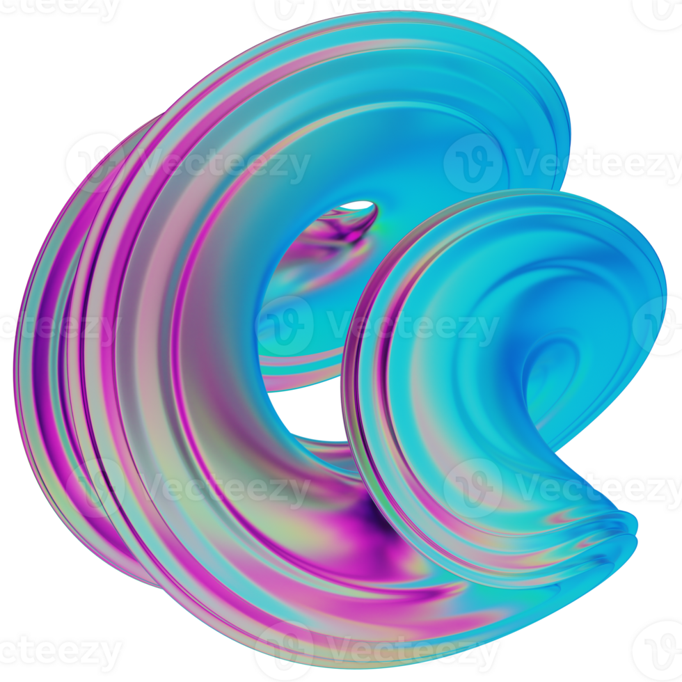 iridescence abstract shape 3D Illustration png