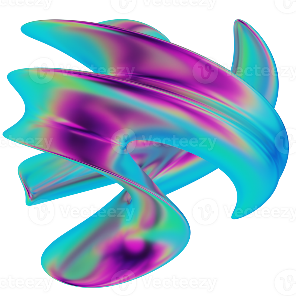 iridescence abstract shape 3D Illustration png
