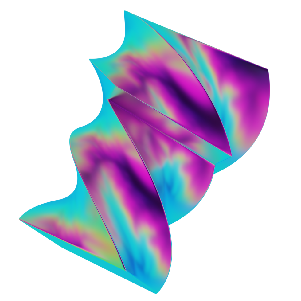 iridescence abstract shape 3D Illustration png