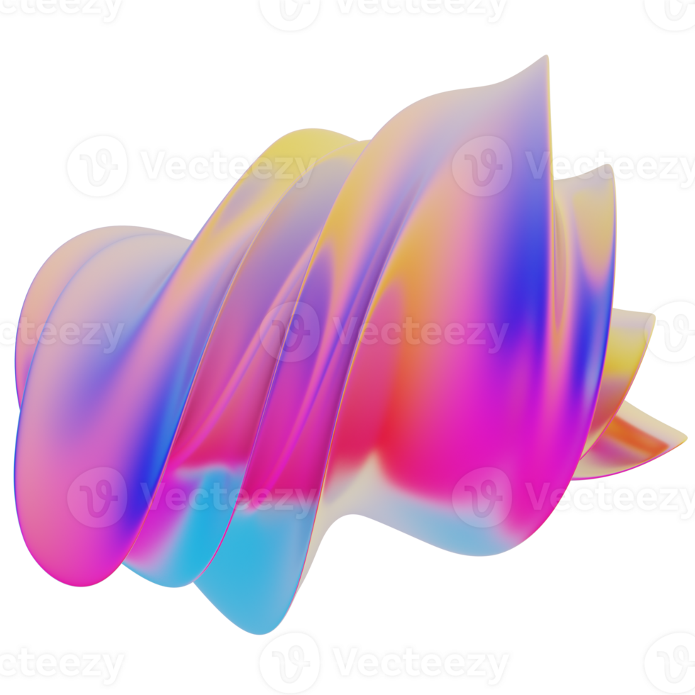 iridescence abstract shape 3D Illustration png