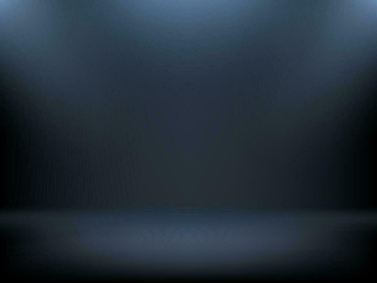 Black gradient background, spotlights illumination vector