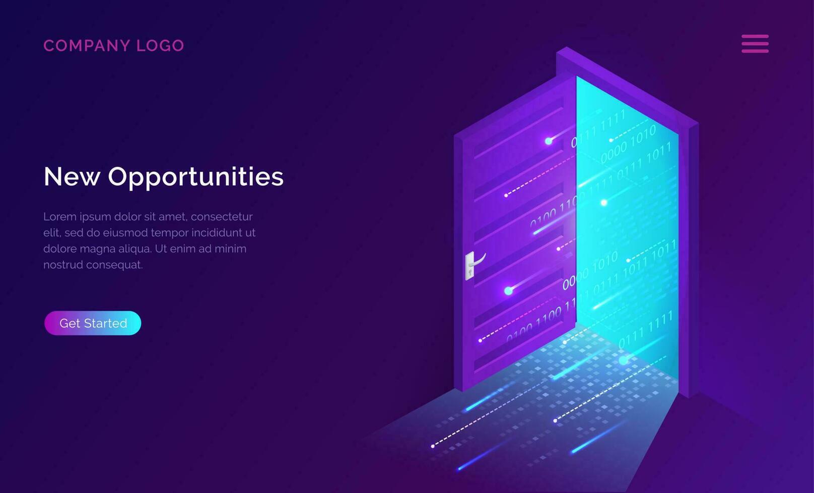 New opportunities isometric landing page banner vector