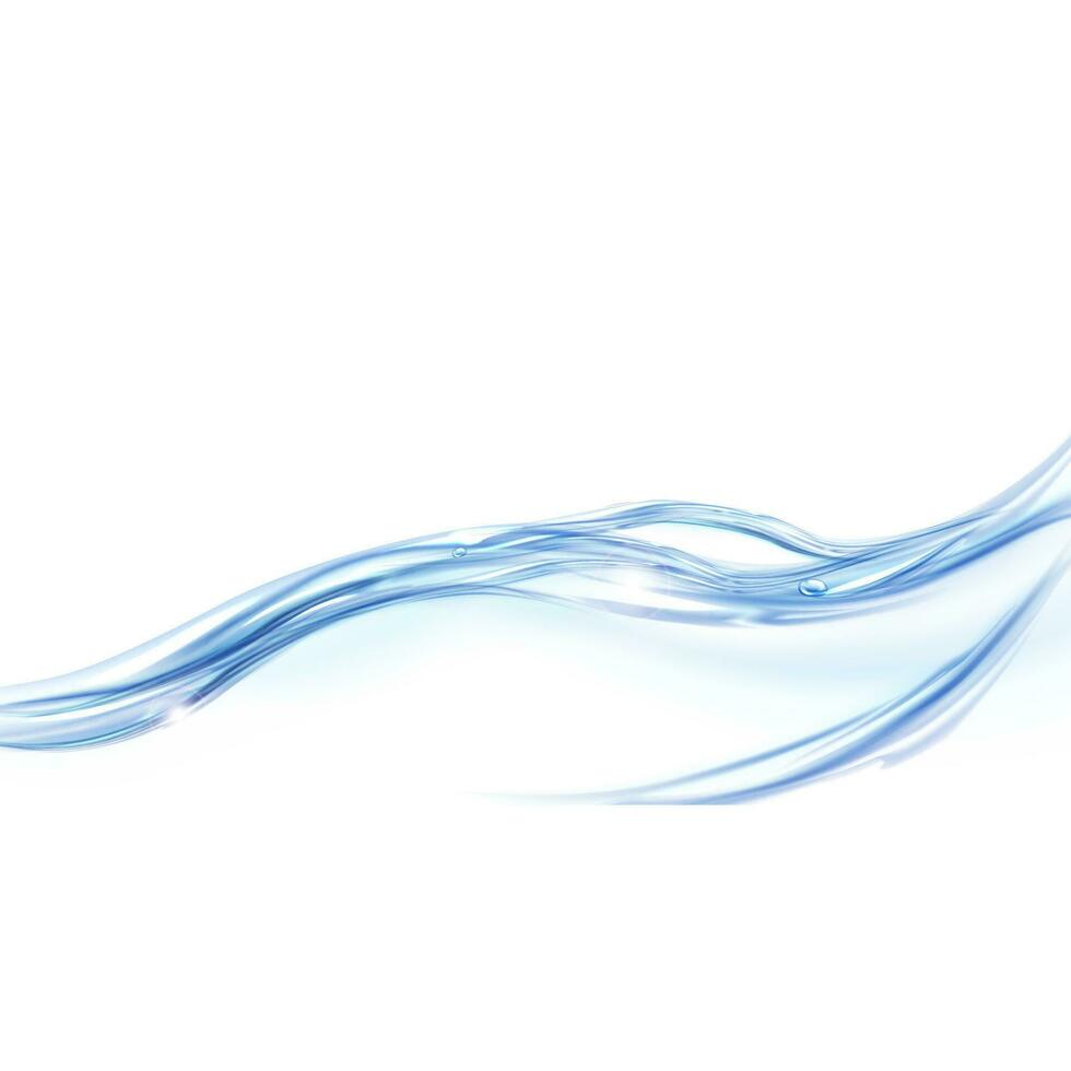 Water splash, flowing water realistic isolated vector