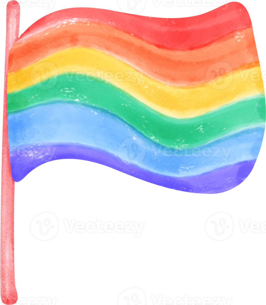 cute pride flag cartoon hand drawn watercolor png