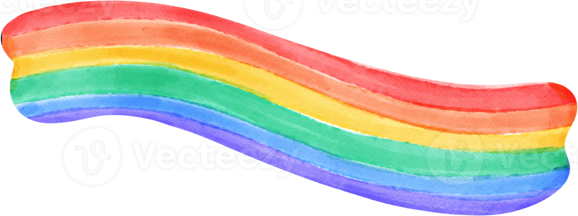 Cute pride rainbow banner cartoon hand drawn watercolor png