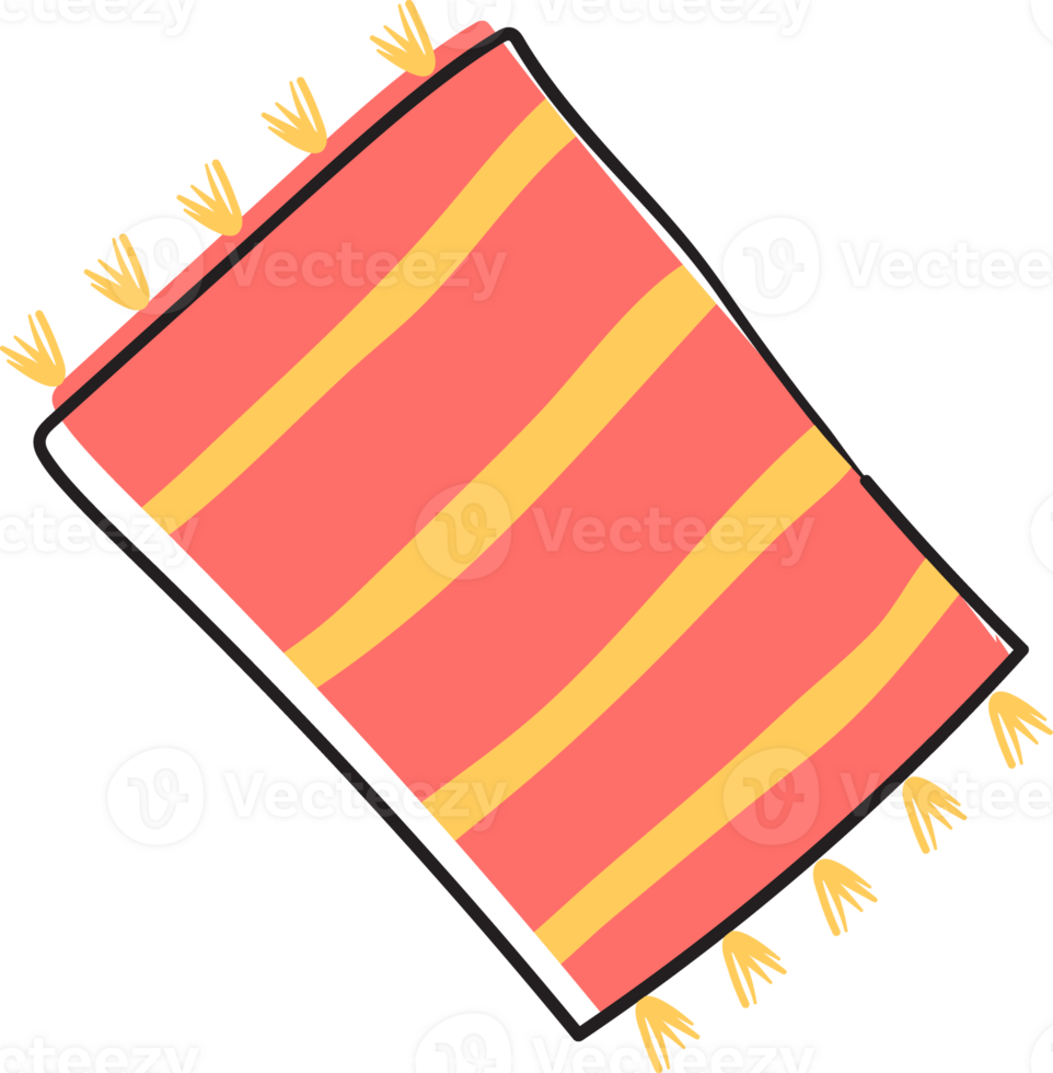 cute fun doodle beach mat line summer accessories hand drawing icon png