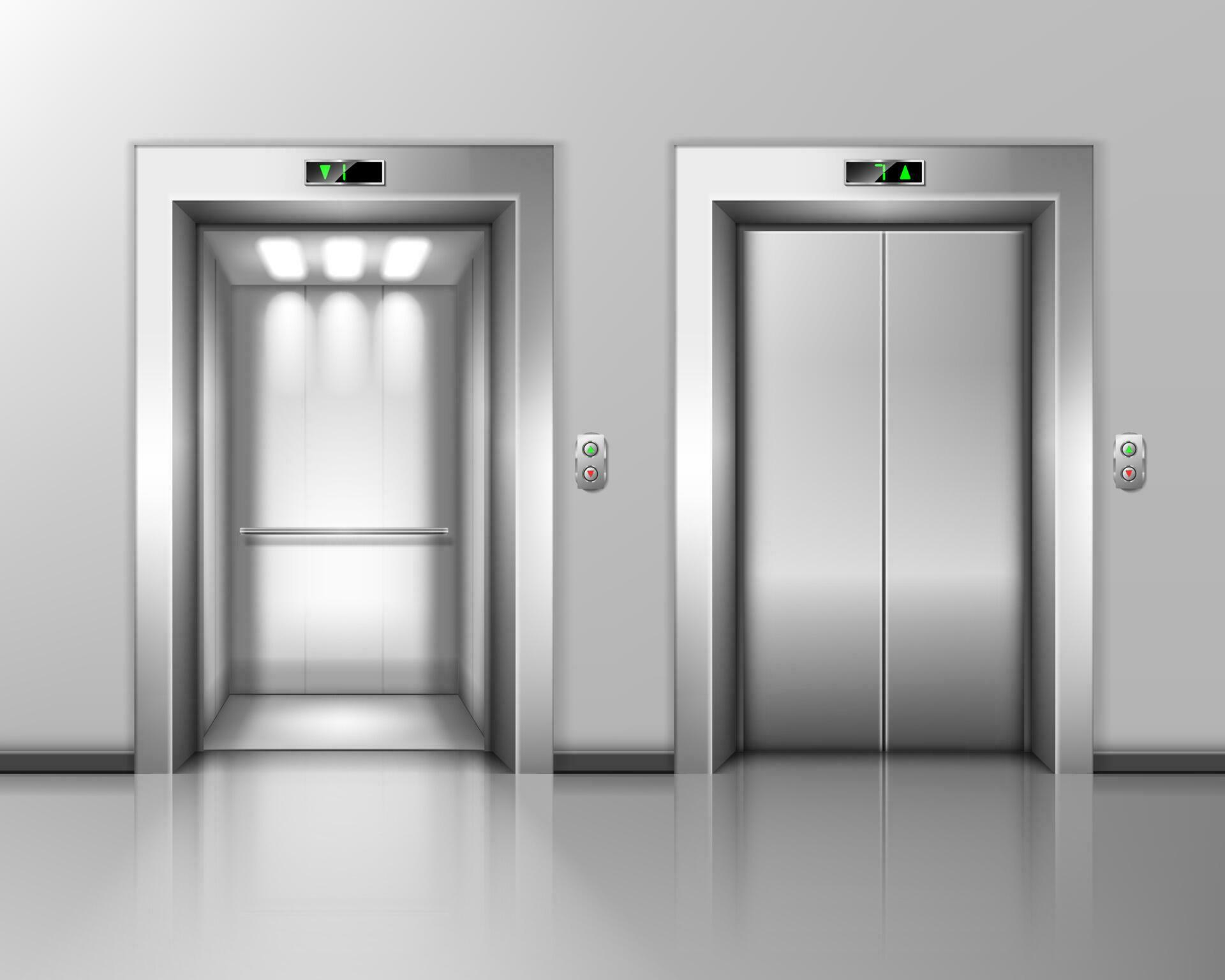 Lift doors, elevator close and open. hall interior 23869965 Vector Art