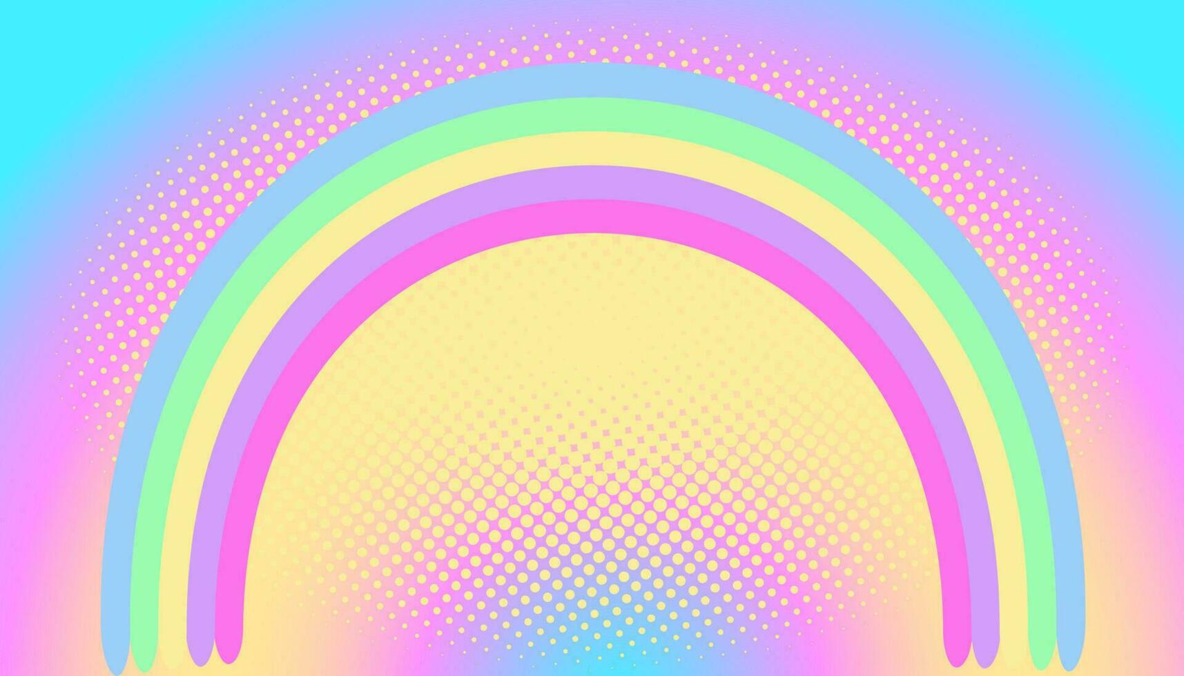 Fantasy magic sky background with rainbow. vector