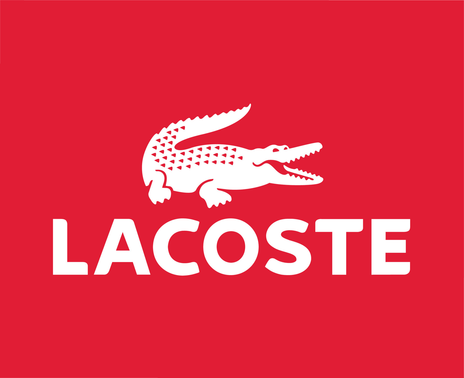 Lacoste Brand Logo Symbol White Design Clothes Fashion Vector With Red Background 23870039 Vector Art