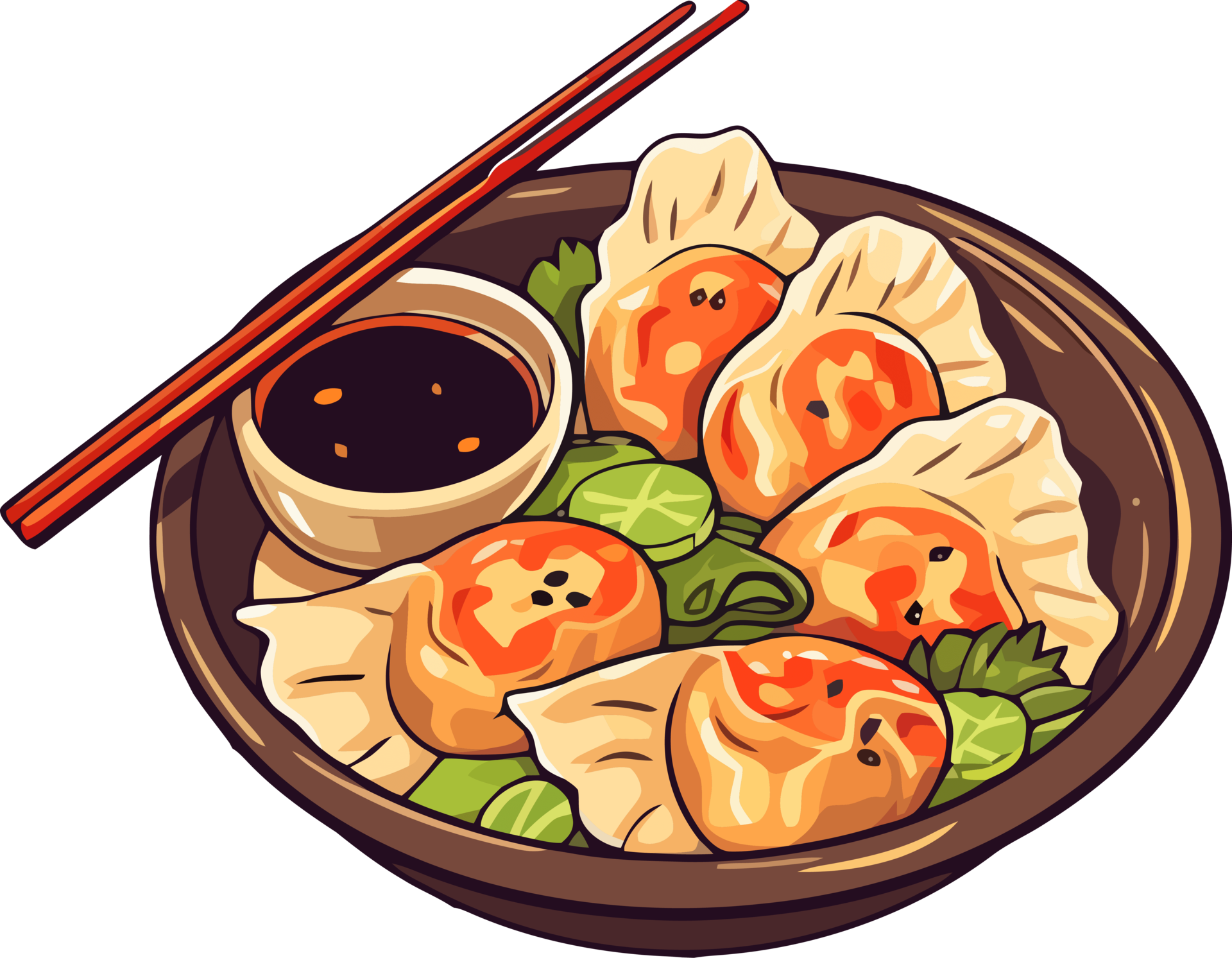 gyoza japanese dumpling, steamed dim sum or bun illustration 23870097 PNG