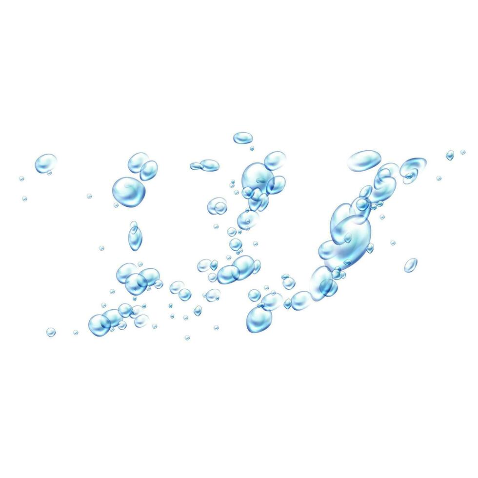 Air bubbles underwater texture, realistic isolated vector