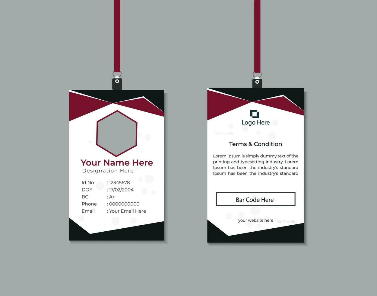 Professional Identity Card Template Vector for Employees and Others