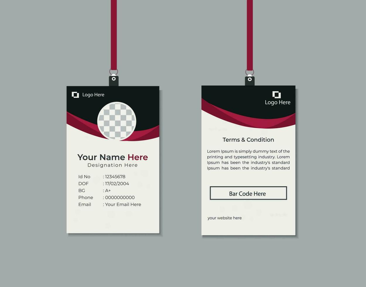 ID Card Template for Office Id card vector