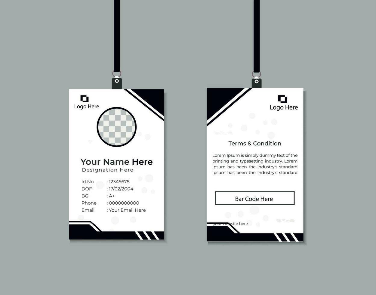 Professional Identity Card Template Vector for Employees and Others