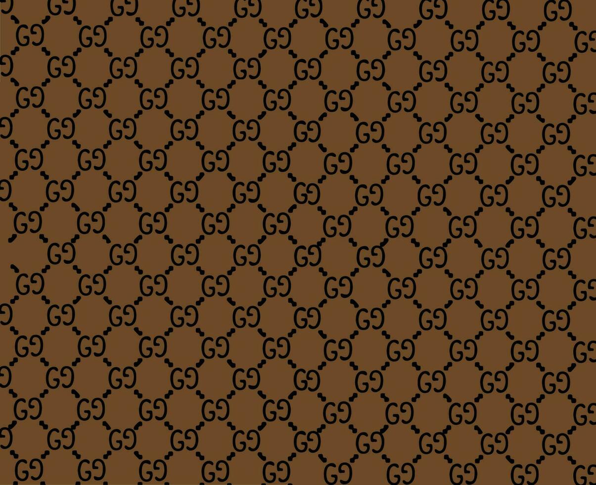 Gucci Logo Brand Background Brown And Black Symbol Design Clothes Fashion Vector Illustration
