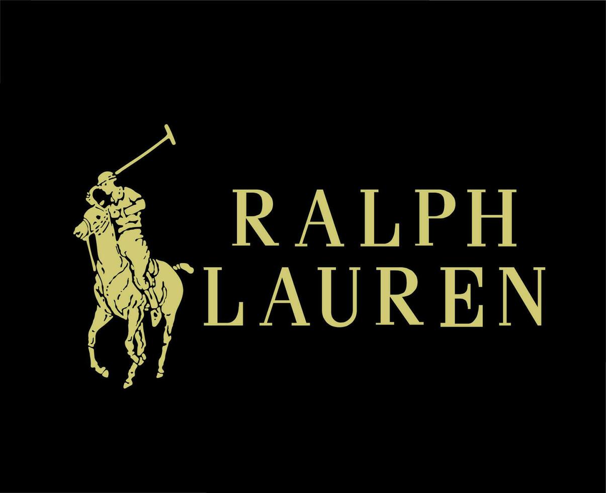 Ralph Lauren Brand Symbol Gold Logo Clothes Design Icon Abstract Vector Illustration With Black Background