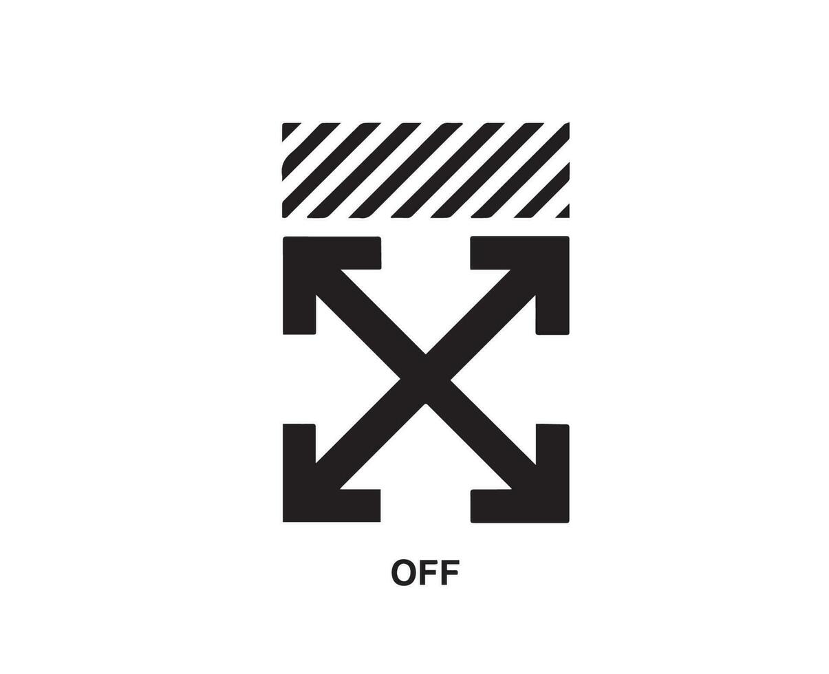 Off-White Logo Brand Symbol Black Design Clothes Icon Abstract Vector Illustration