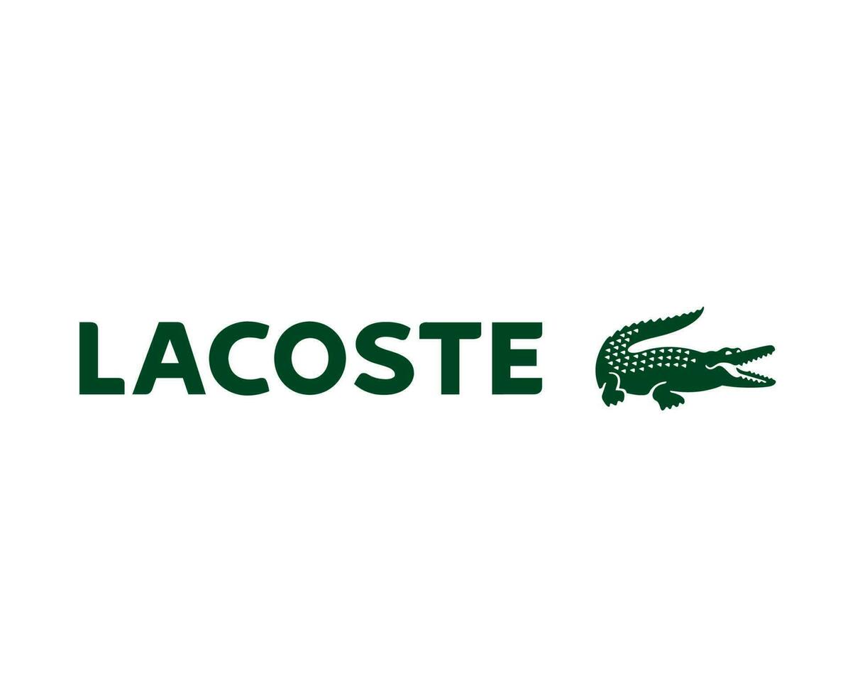 Lacoste Logo Brand Clothes Symbol Green Design Fashion Vector Illustration With Background