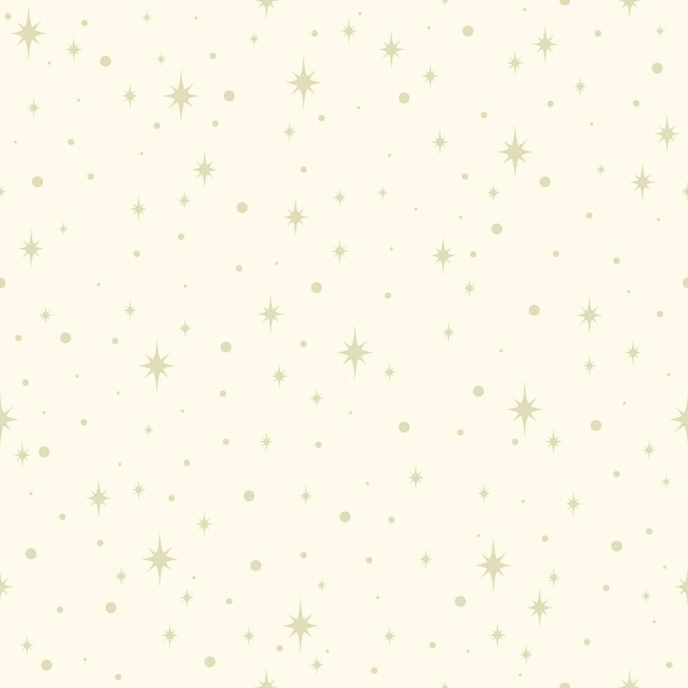 Seamless pattern with beige stars on neutral background. vector