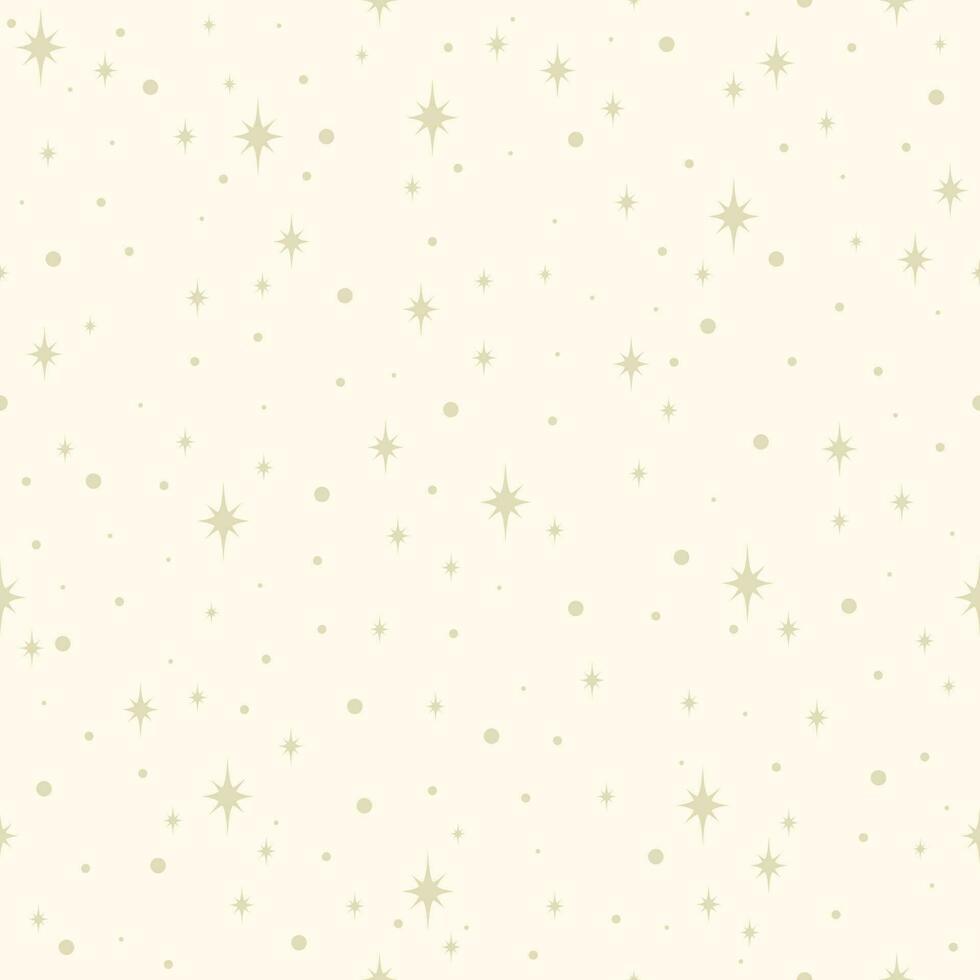 Seamless pattern with beige stars on neutral background. vector