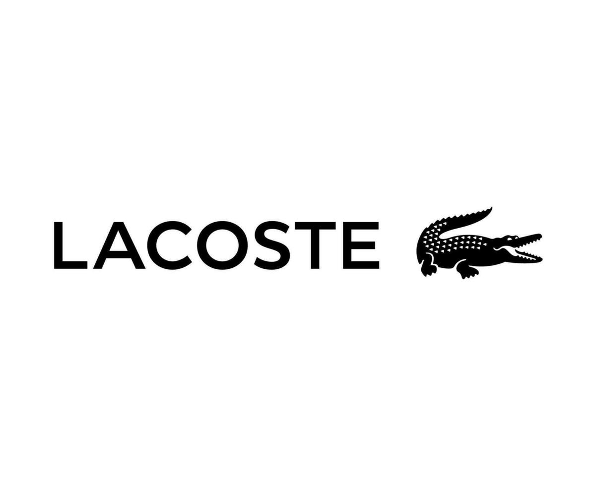 Lacoste Logo Brand Symbol With Name Black Design Clothes Fashion Vector ...