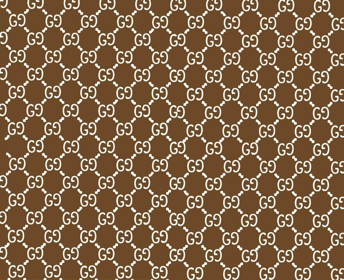 Gucci Brand Logo Background Brown And White Symbol Design Clothes