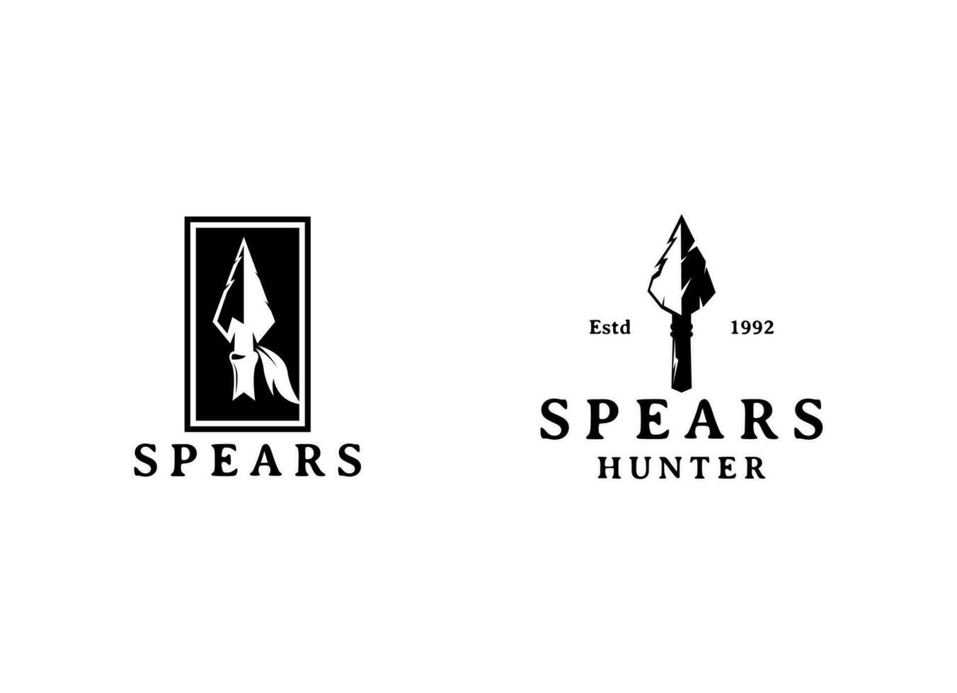 Native Indian Spear Arrowhead for Hunting, Hunt, Hunter Vintage Grunge Retro Hipster Logo Design vector