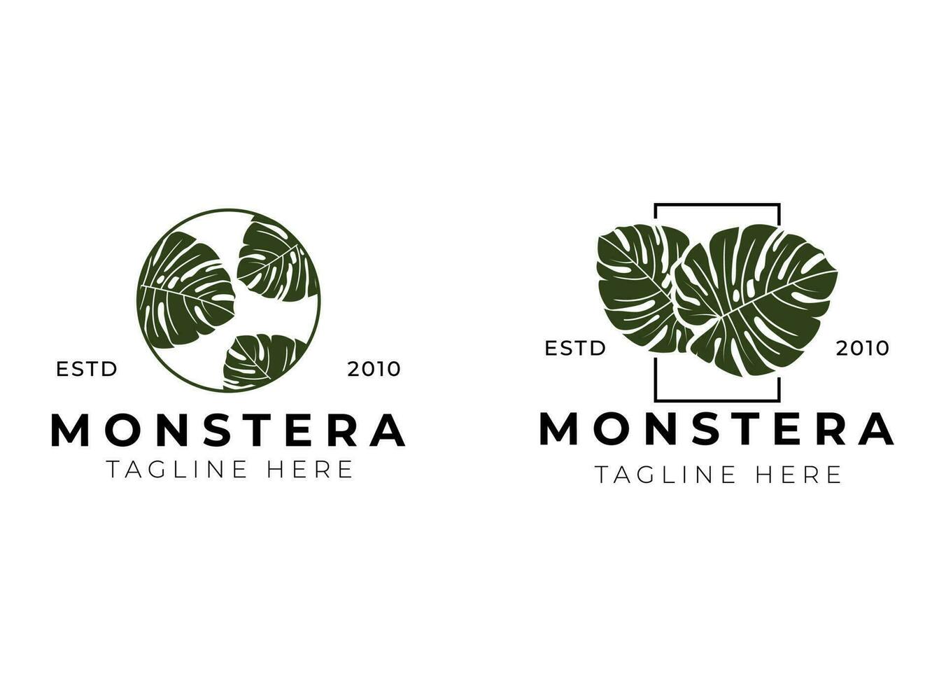 Monstera Logo Design Vector