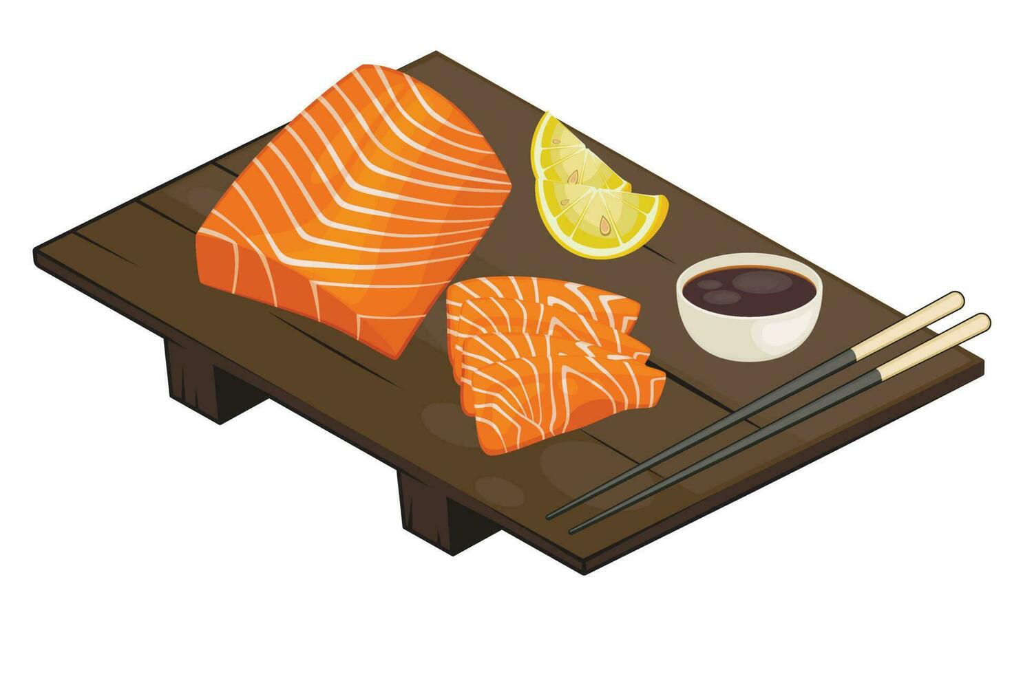 Asian Food Set. Sushi Roll Set. Soy Sauce. Japanese Food Concept vector