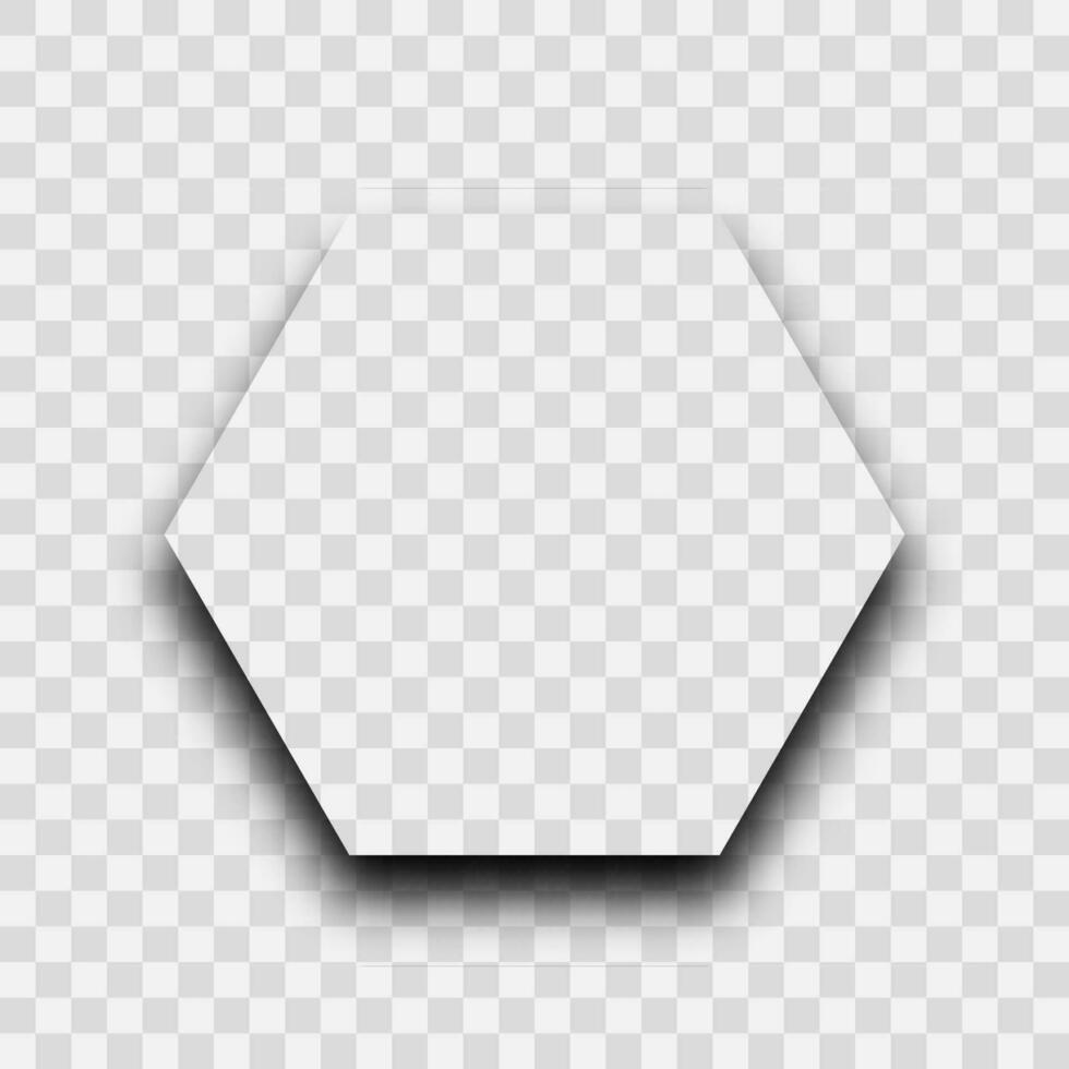 Dark transparent realistic shadow. Hexagon shadow vector