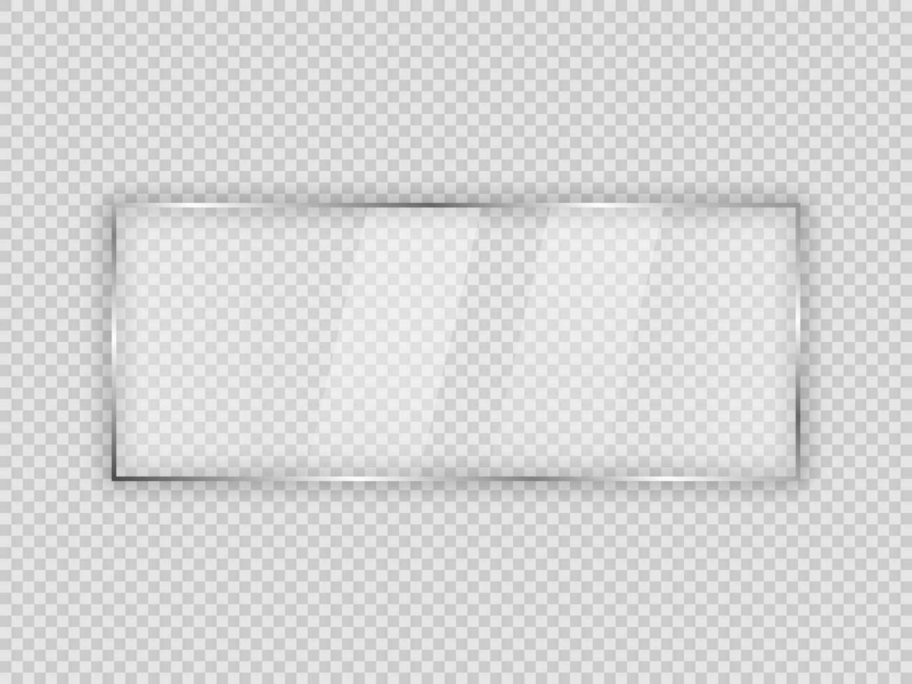 Glass plate in rectangle frame vector