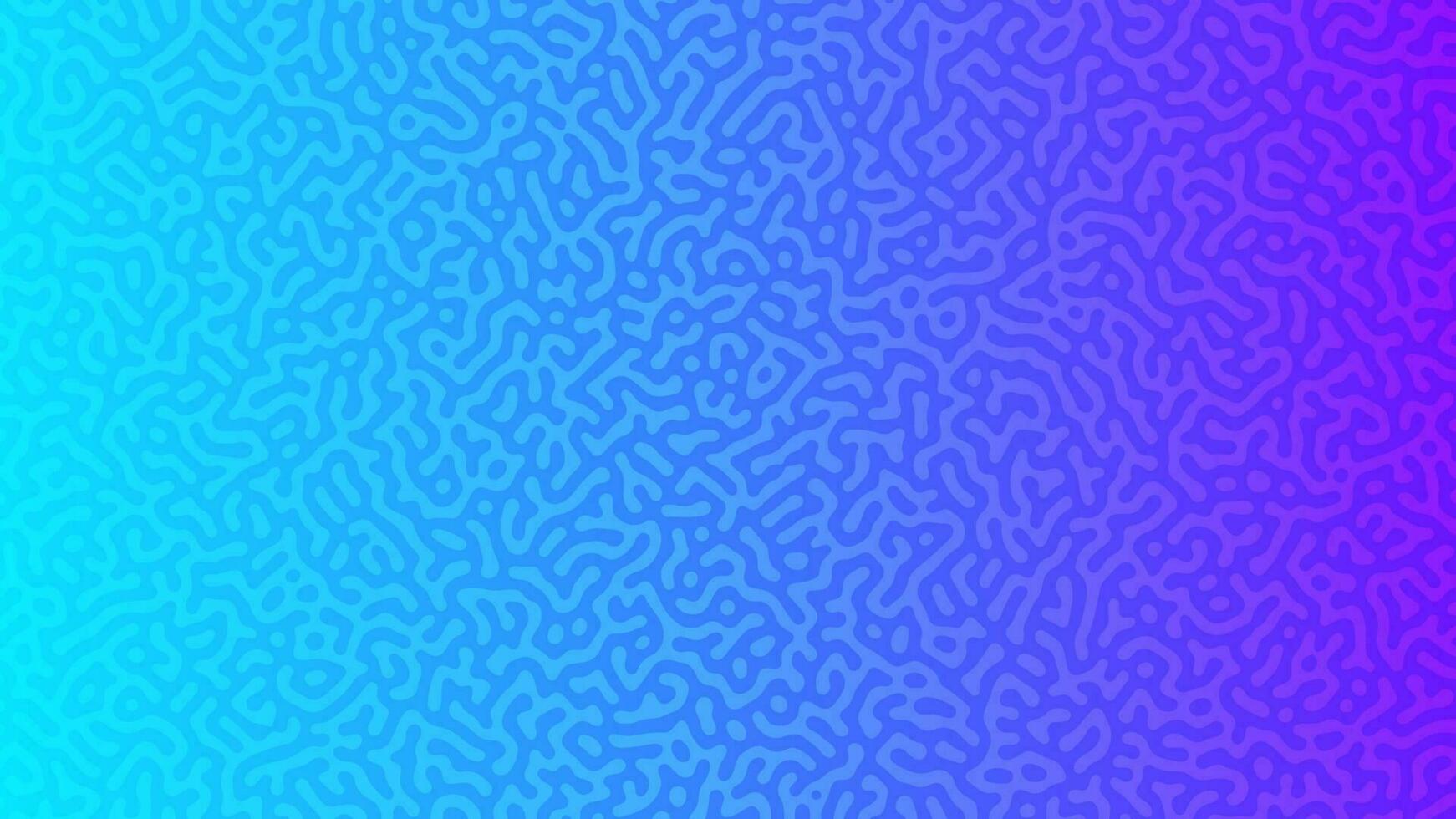Blue Turing reaction gradient background. Abstract diffusion pattern with chaotic shapes. Vector illustration.