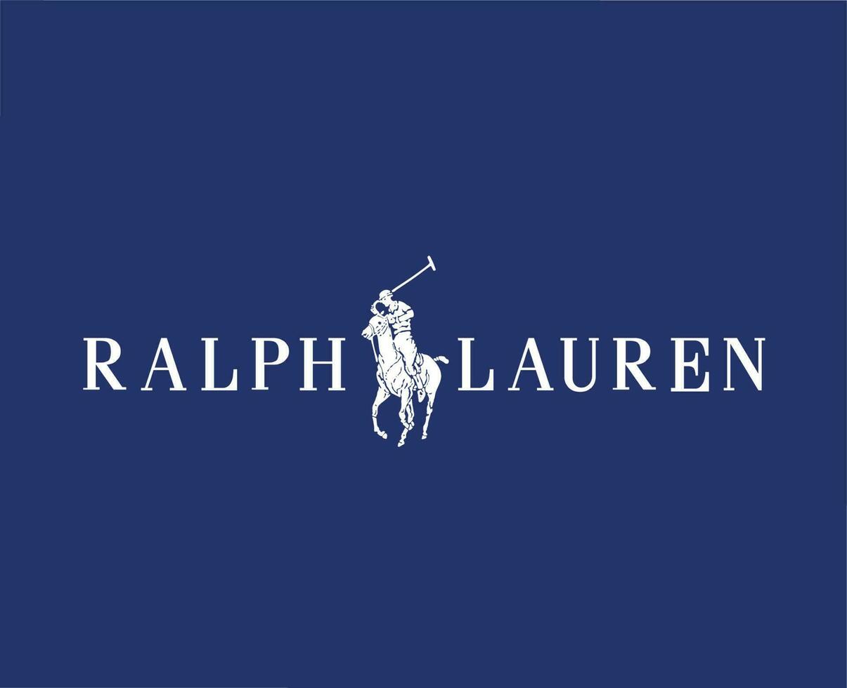 Ralph Lauren Brand Logo With Name White Symbol Clothes Design Icon Abstract  Vector Illustration With Blue Background 23871089 Vector Art at Vecteezy