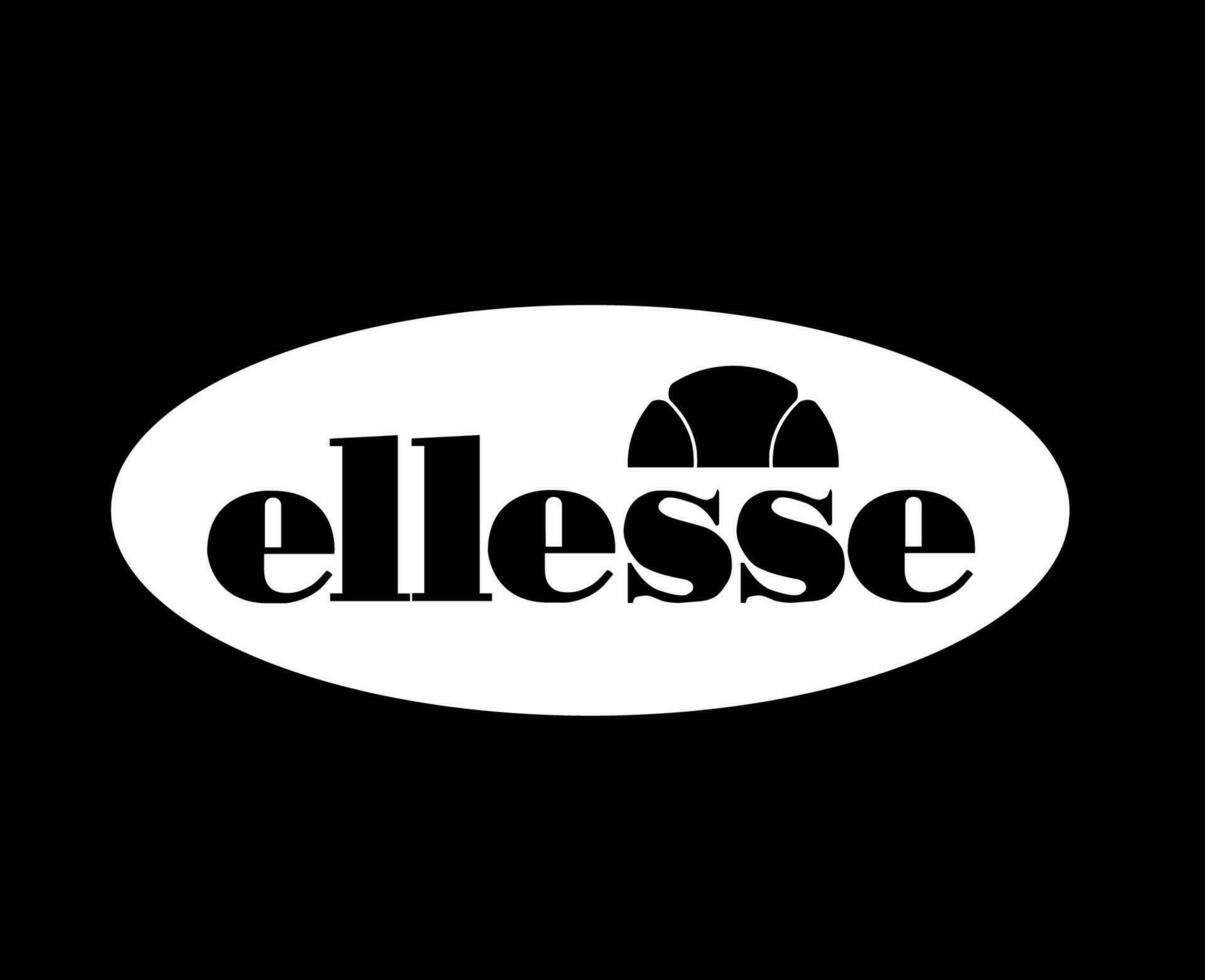 ellesse marca símbolo ropa logo blanco diseño vector ilustración con negro antecedentes