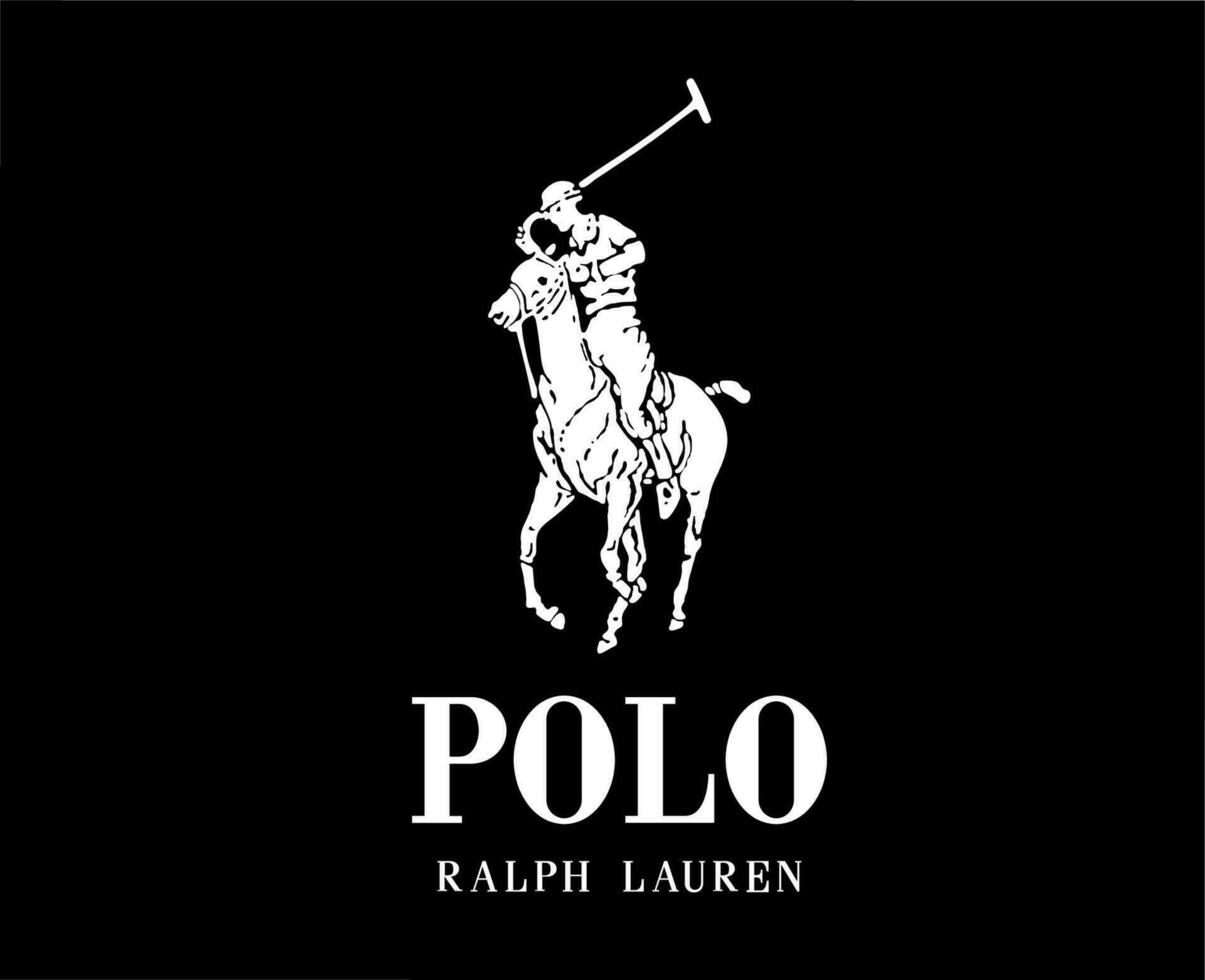 polo Ralph lauren marca logo blanco símbolo ropa diseño icono resumen vector ilustración con negro antecedentes