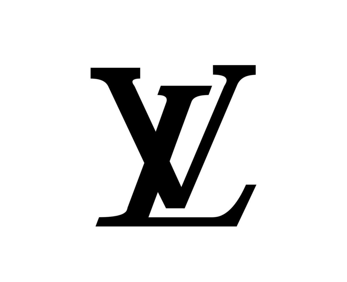 Louis Vuitton Brand Logo Black Symbol Design Clothes Fashion Vector Illustration