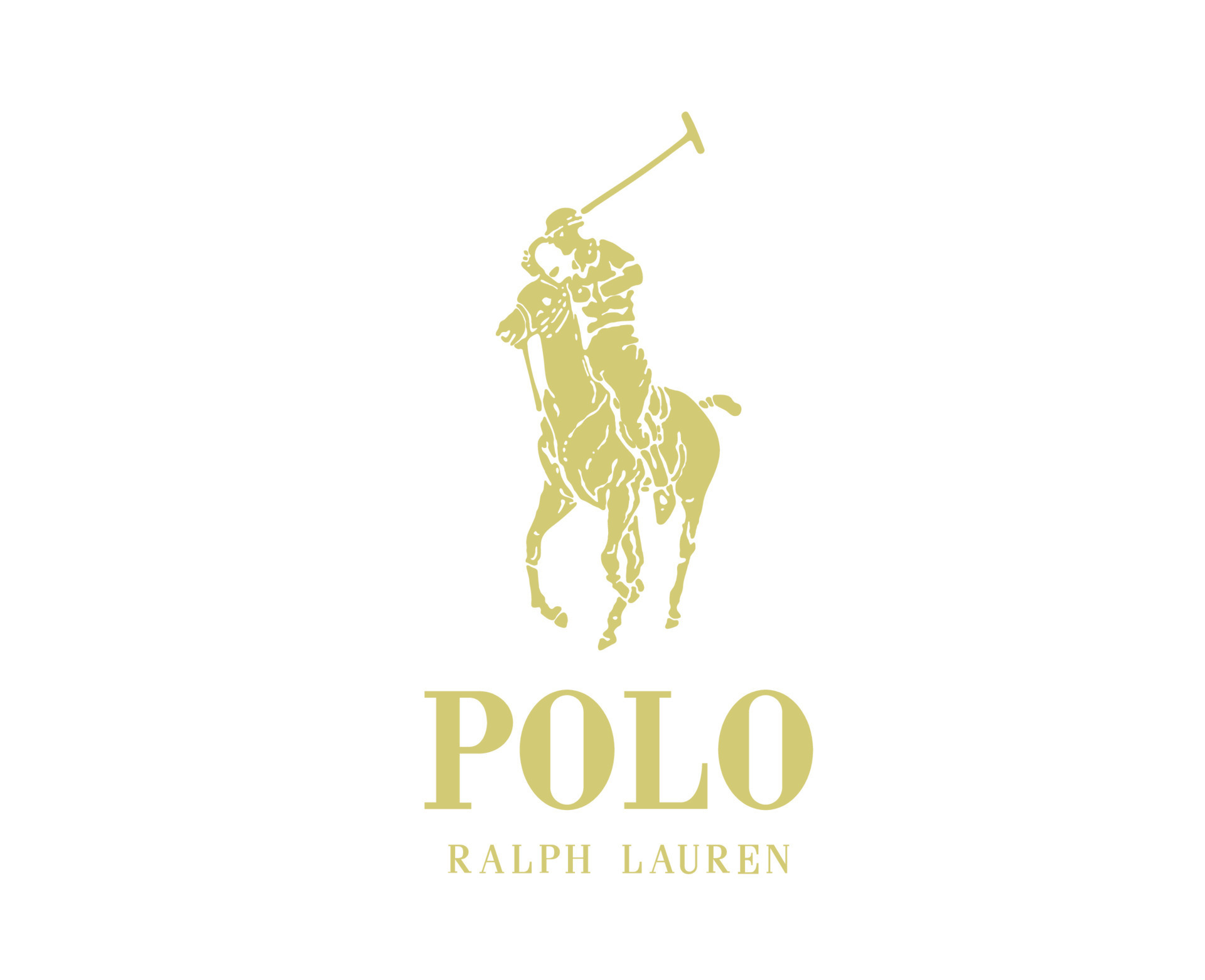 polo Ralph lauren marca logo oro símbolo ropa diseño icono resumen ...