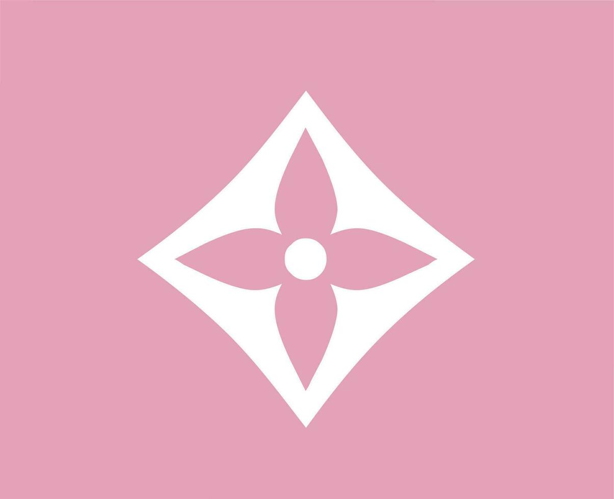 Louis Vuitton Logo Brand Fashion White Design Symbol Clothes Vector Illustration With Pink Background