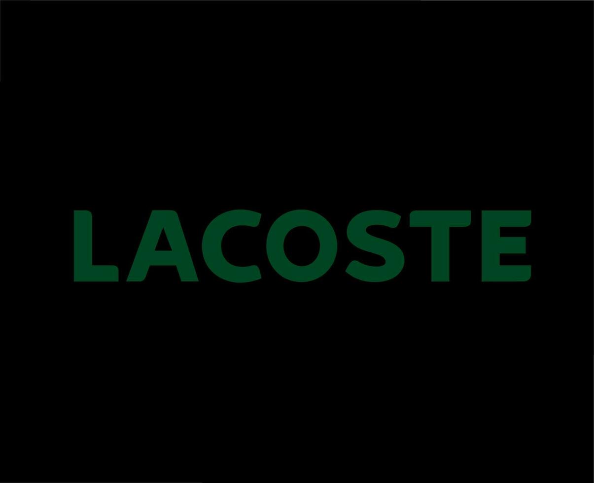 Lacoste Logo Brand Symbol Name Green Design Clothes Fashion Vector Illustration With Black Background