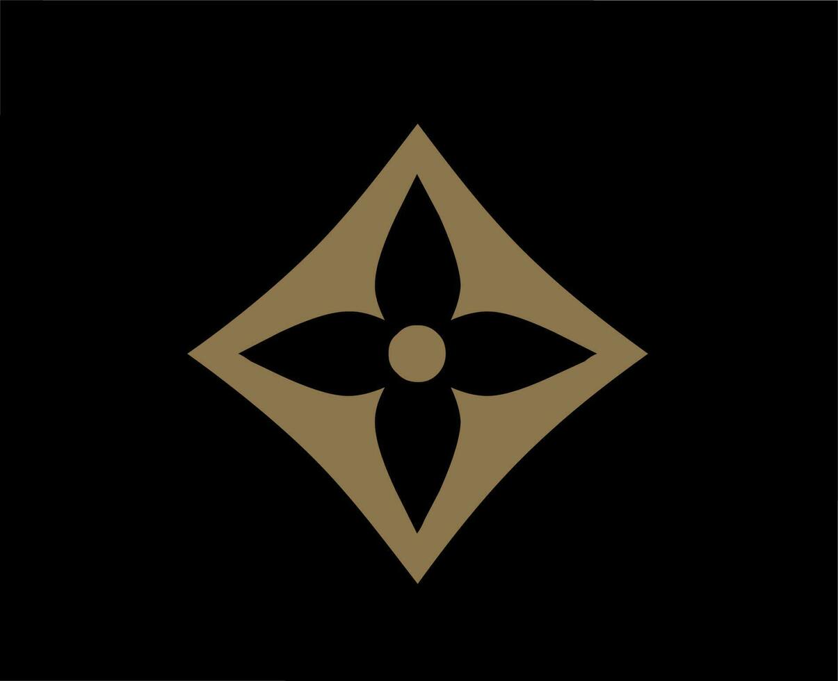 Louis Vuitton Logo Brand Fashion Brown Design Symbol Clothes Vector Illustration With Black Background