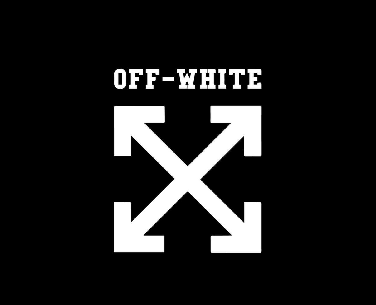 Off-White Brand Symbol Logo With Name White Clothes Design Icon Abstract Vector Illustration With Black Background