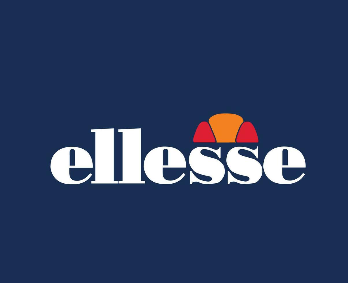 Ellesse Brand Logo Symbol Design Clothes Fashion Vector Illustration With Blue Background