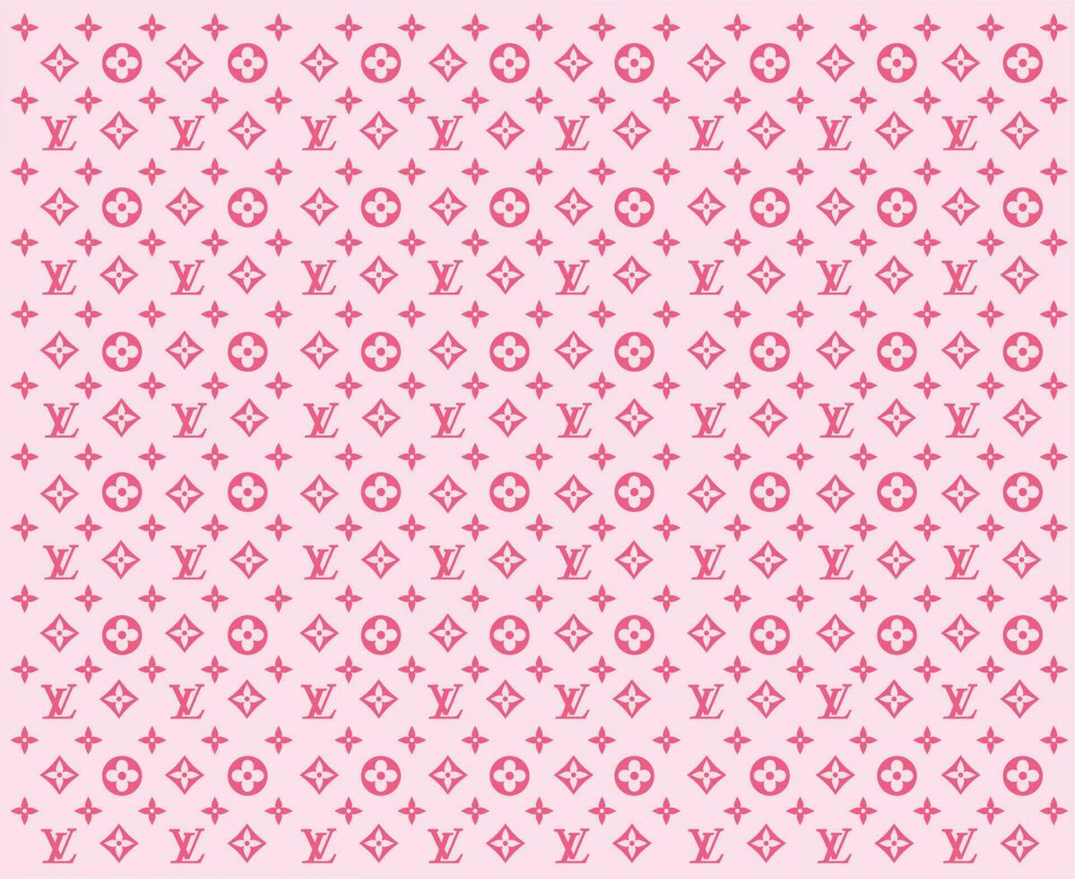 Louis Vuitton Brand Logo Pink Background Symbol Design Clothes Fashion Vector Illustration