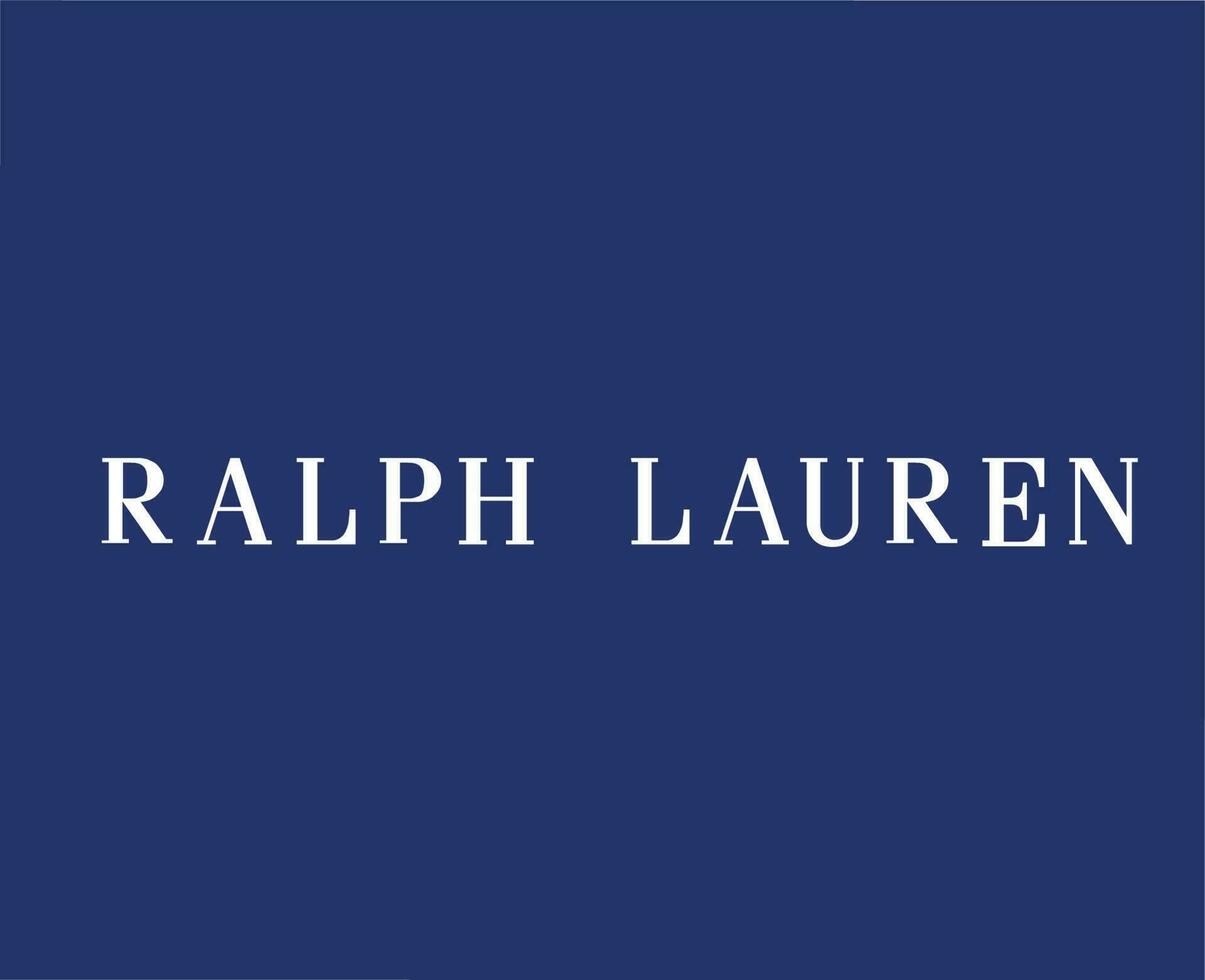 Ralph Lauren Brand Logo Name White Symbol Clothes Design Icon Abstract Vector Illustration With Blue Background
