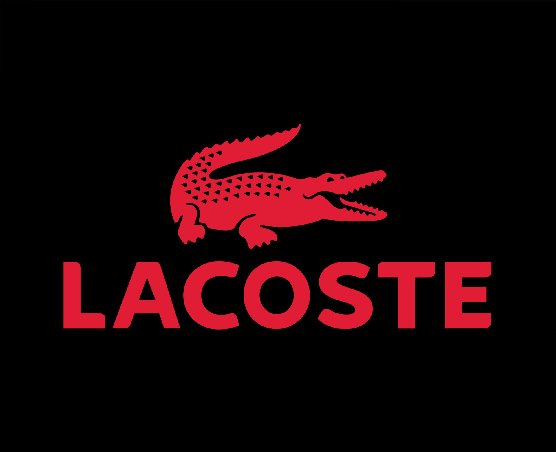 Lacoste Brand Logo Symbol Red Design Clothes Fashion Vector Illustration  With Black Background 23871190 Vector Art at Vecteezy