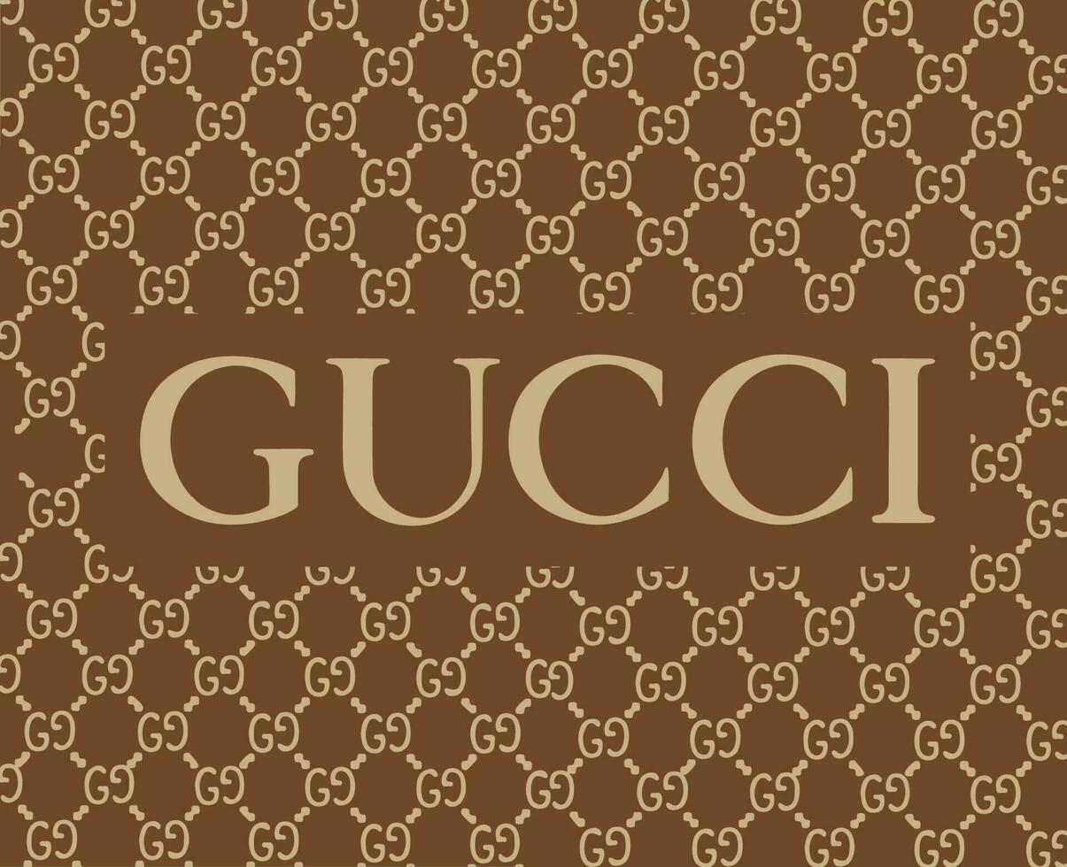 Gucci Brand Logo Symbol With Name Brown Design Clothes Fashion Vector ...