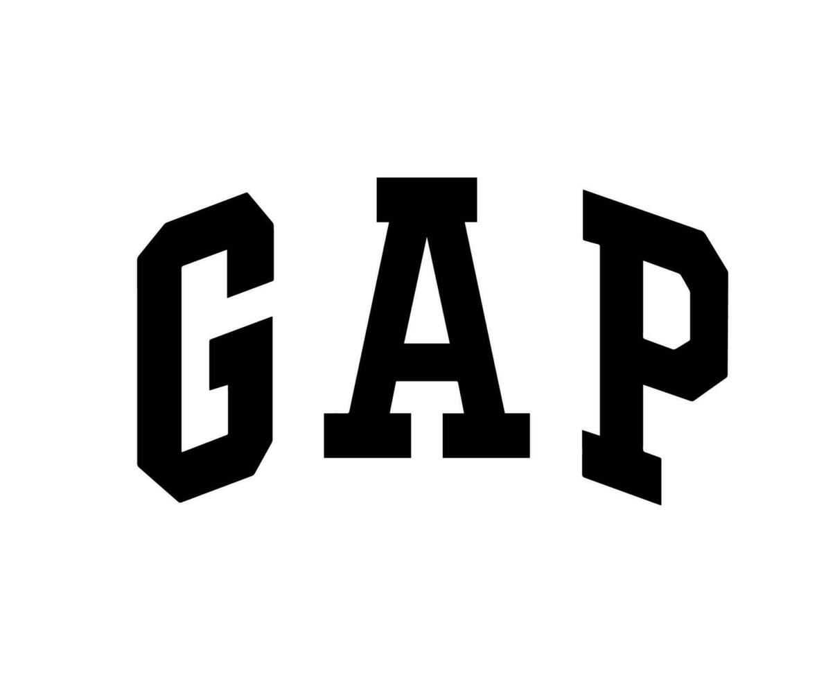 Gap Logo Brand Symbol Black Design Clothes Fashion Vector Illustration