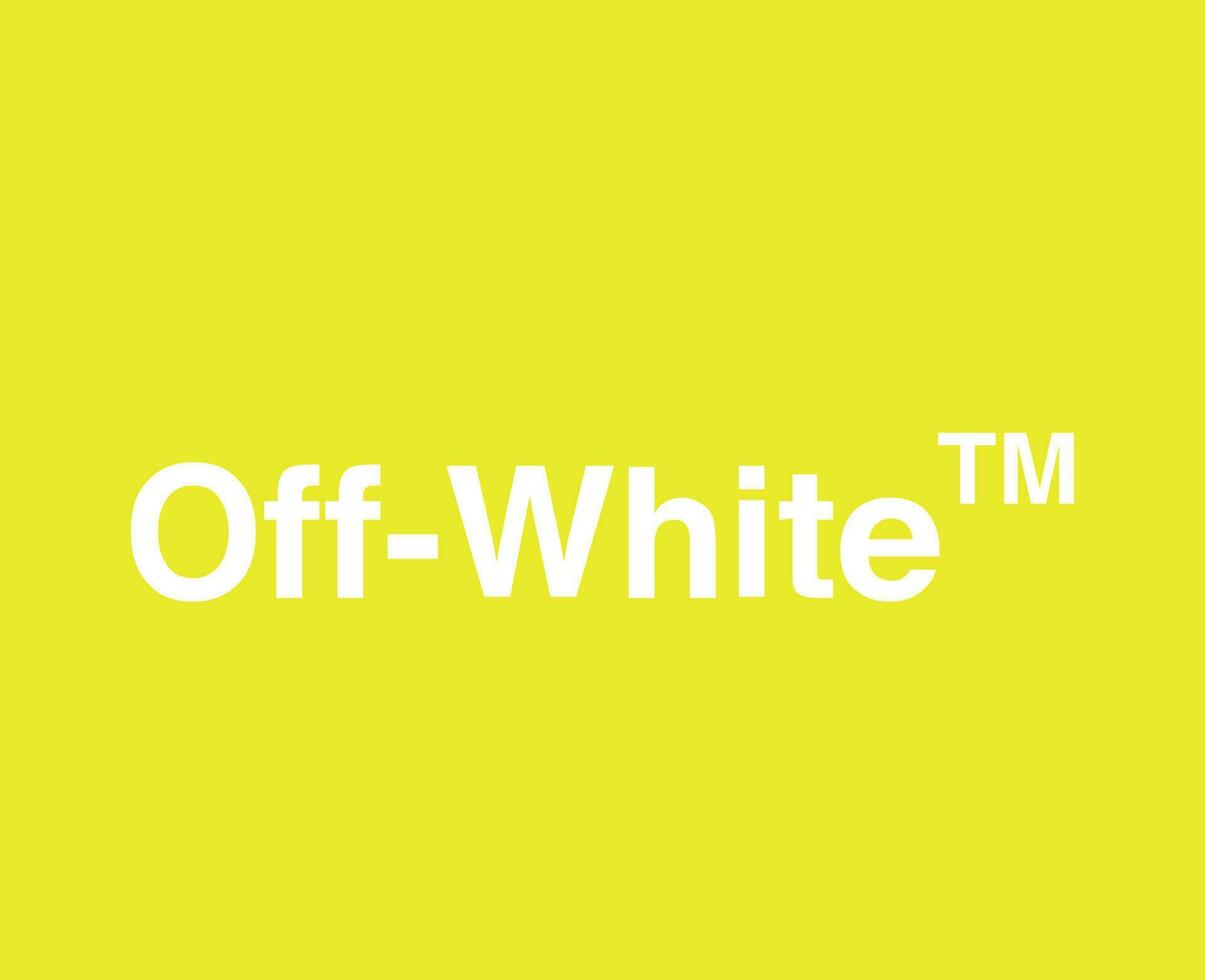 Off-White Brand Logo Name White Symbol Clothes Design Icon Abstract Vector Illustration With Yellow Background