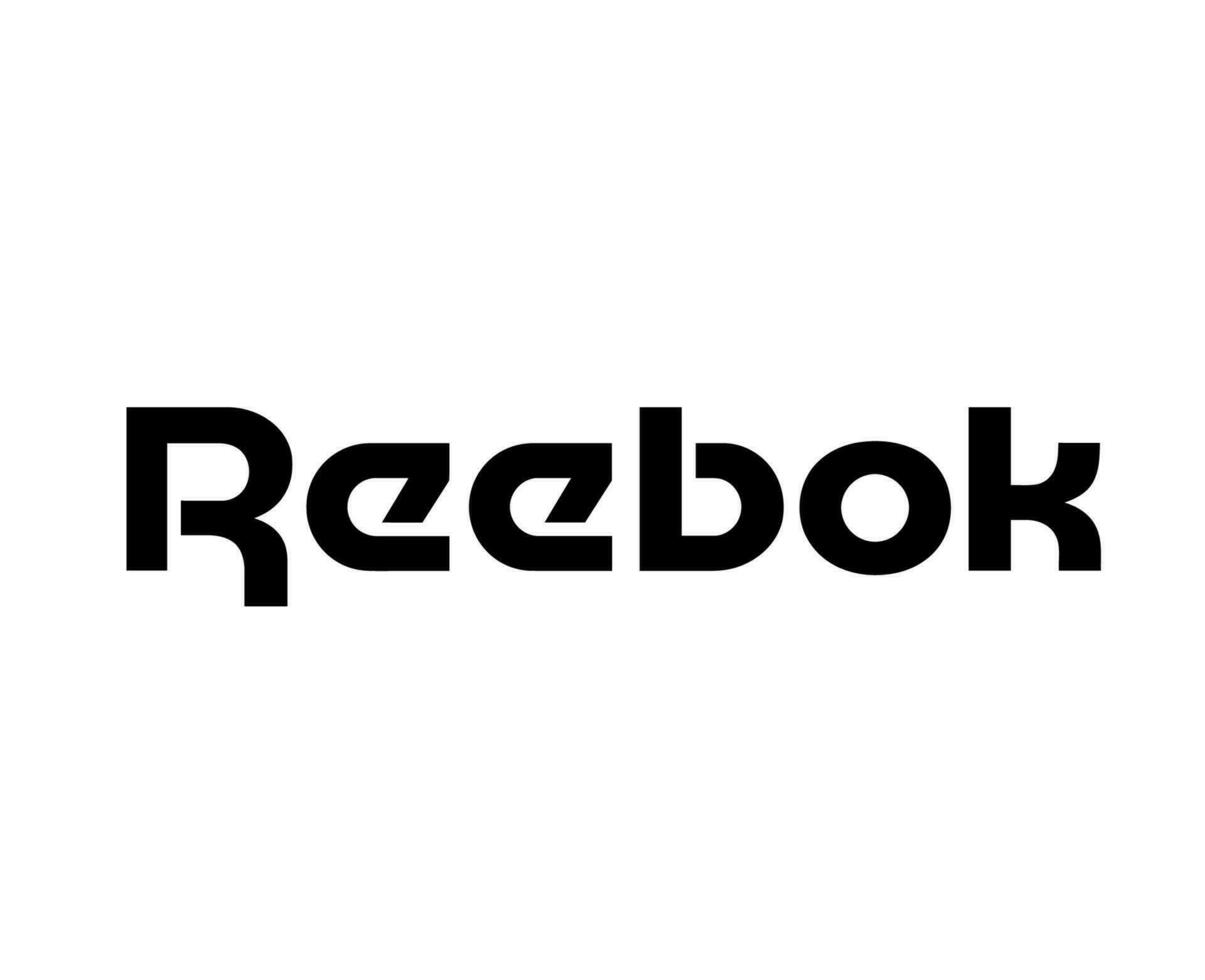 reebok marca logo símbolo nombre negro ropa diseño icono resumen vector ilustración